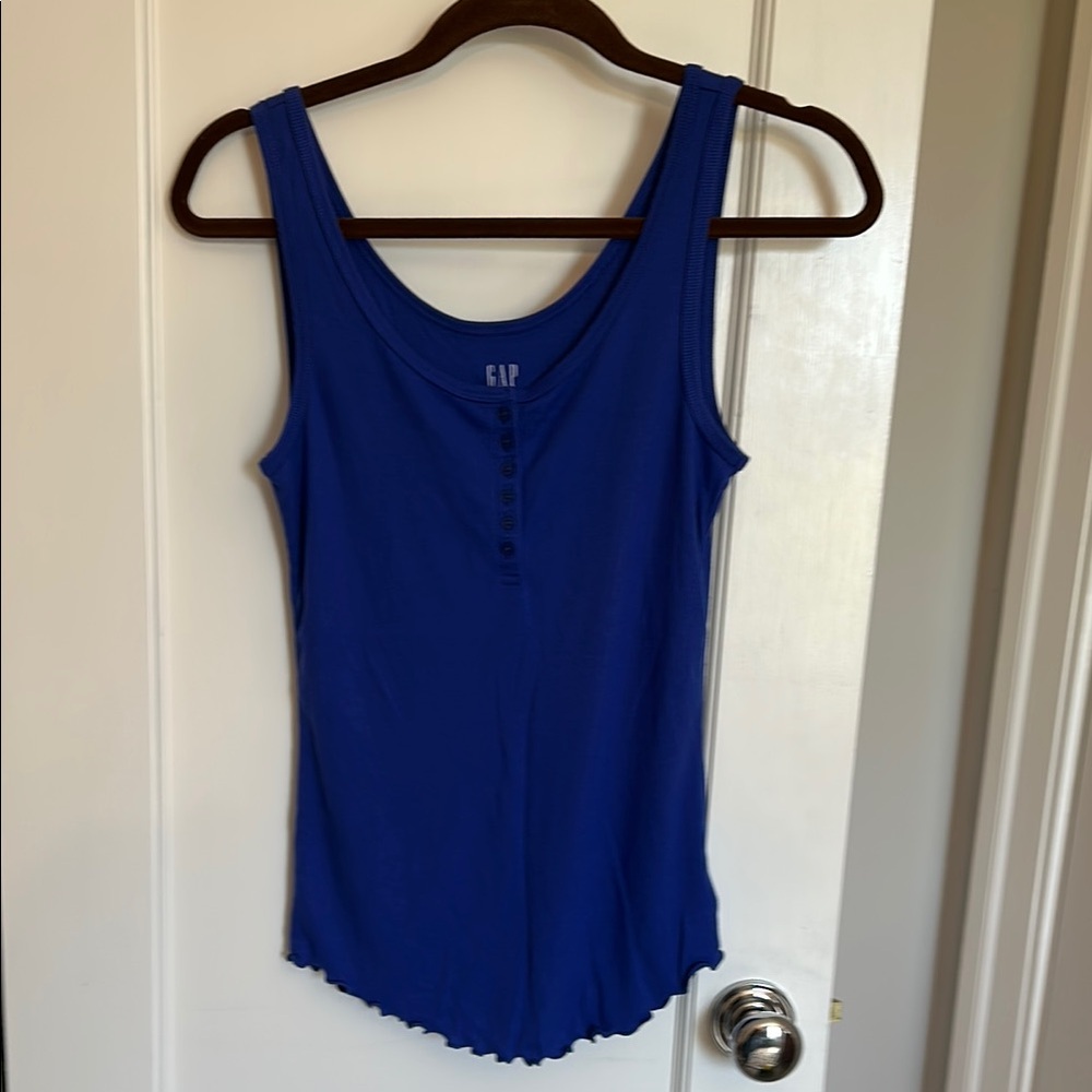 GAP Blue Fitted Sleeveless Tank Top
